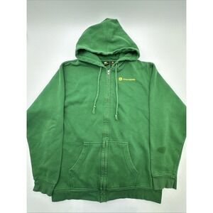 John Deere Jacket Full Zip Logo Hoodie Mens Size M Green Classic Official Brand